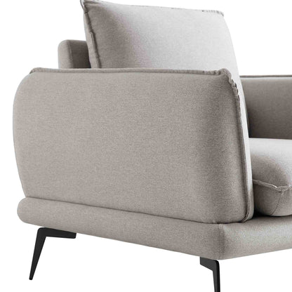 Fauteuil en tissu gris chiné Obriel