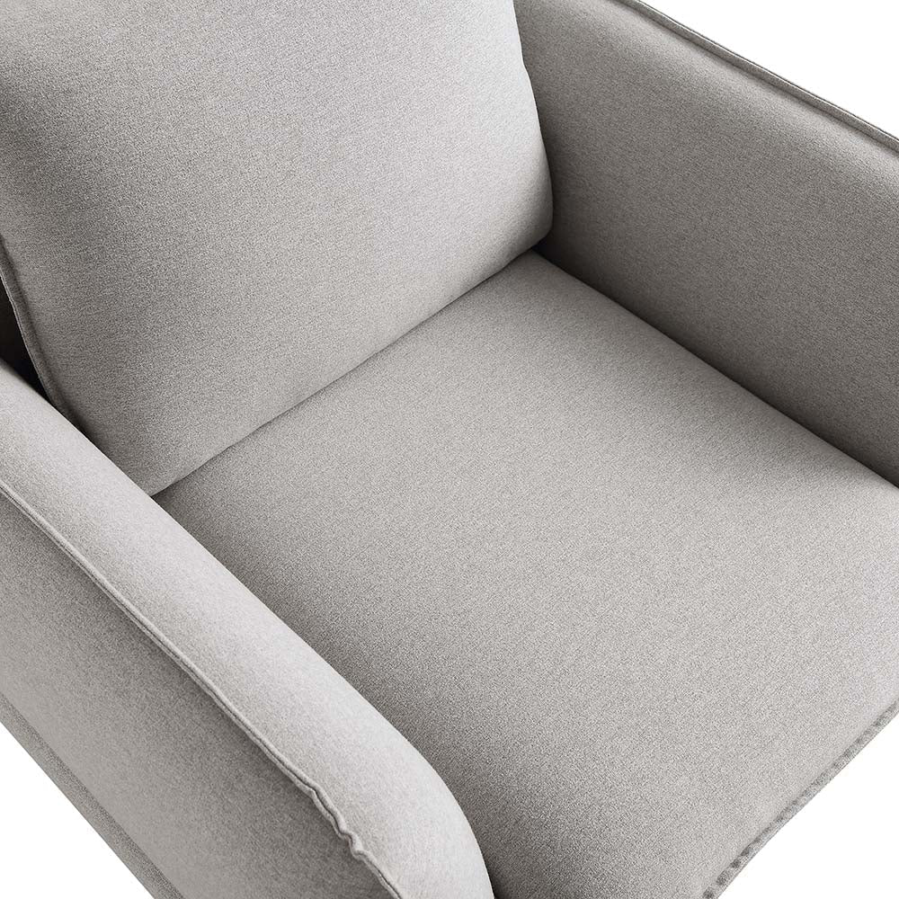 Fauteuil en tissu gris chiné Obriel