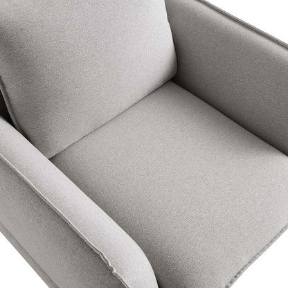 Fauteuil en tissu gris chiné Obriel