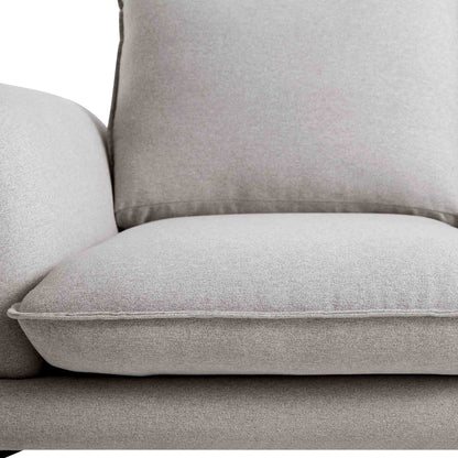 Canapé 2 places en tissu gris chiné Obriel