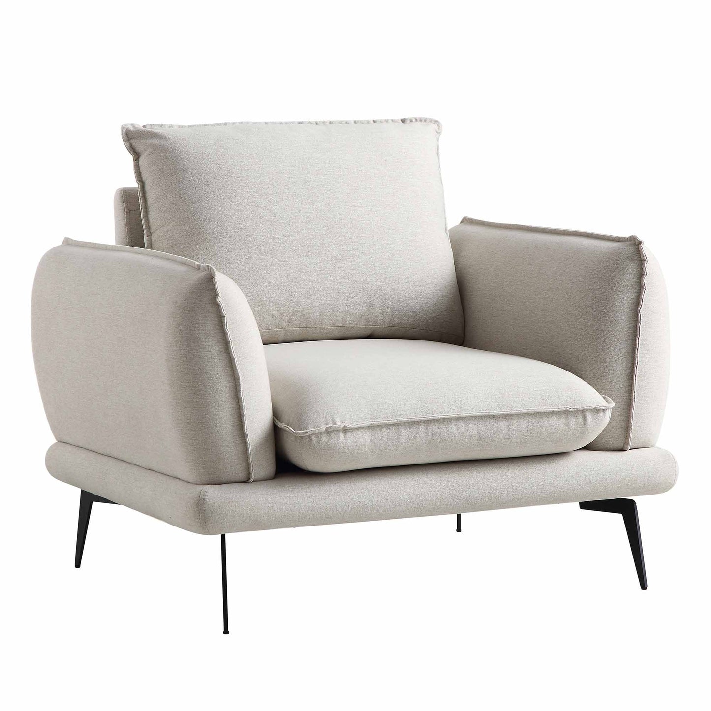 Fauteuil en tissu Obriel avoine