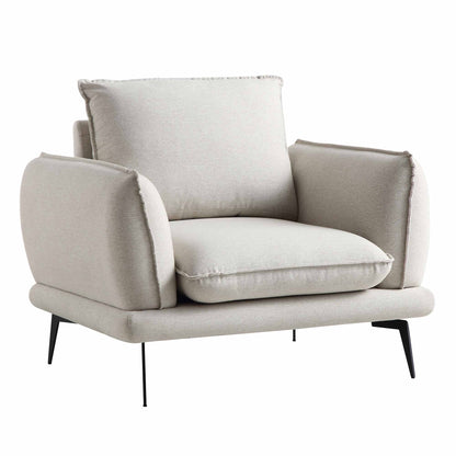Fauteuil en tissu Obriel avoine