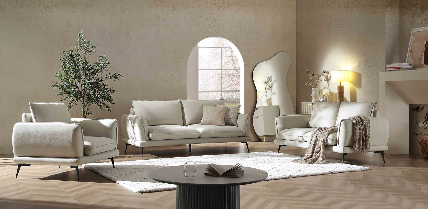 Canapé 2 places en tissu Obriel avoine