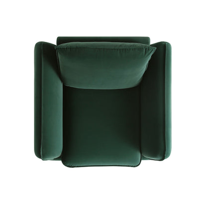 Fauteuil en velours vert forêt Obriel