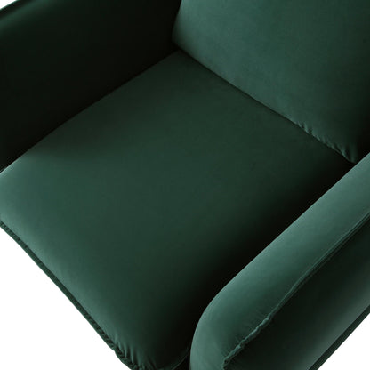 Fauteuil en velours vert forêt Obriel