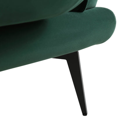 Fauteuil en velours vert forêt Obriel