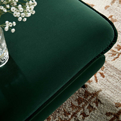 Repose-pieds en velours vert forêt Obriel