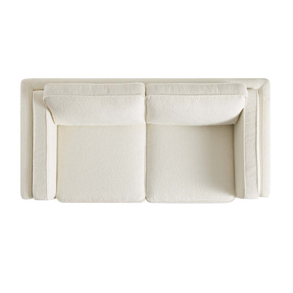 Canapé Dipley en tissu bouclé beige, 2 places
