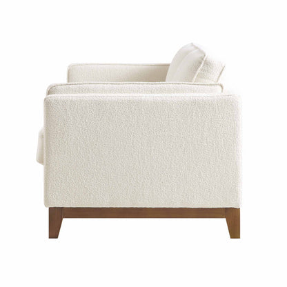 Canapé Dipley en tissu bouclé beige, 2 places