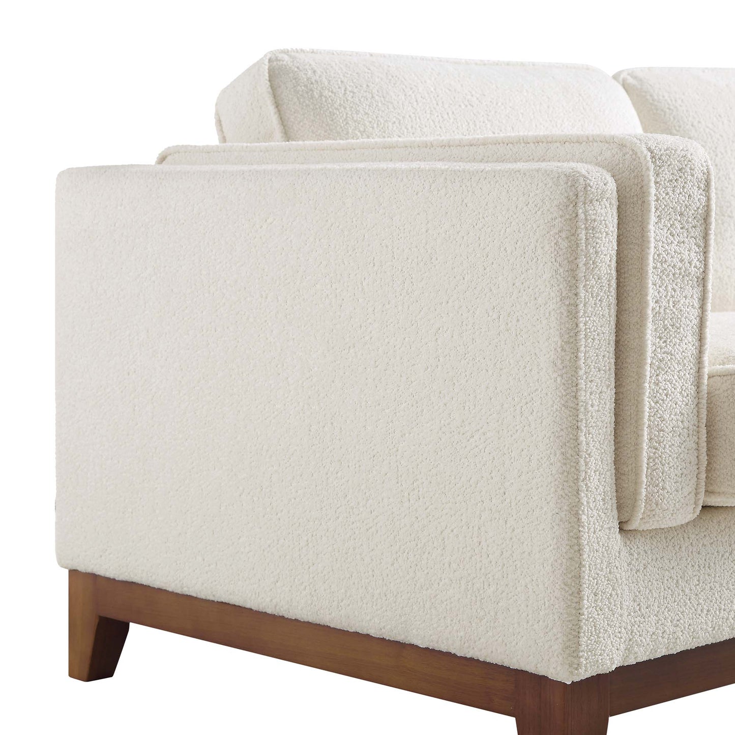 Canapé Dipley en tissu bouclé beige, 2 places
