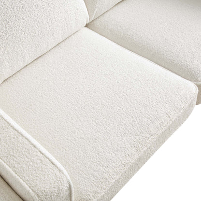Canapé Dipley en tissu bouclé beige, 2 places