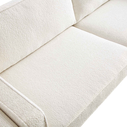 Canapé Dipley en tissu bouclé beige, 3 places