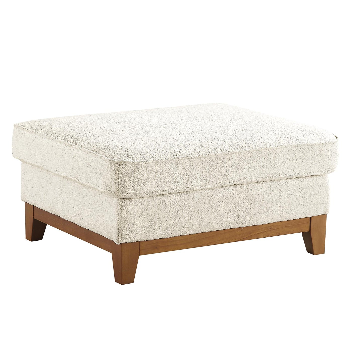 Repose-pieds de rangement en tissu bouclé beige Dipley