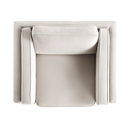 Canapé Dipley en velours champagne, 1 place