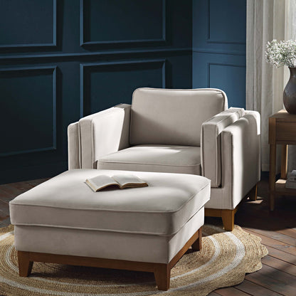 Canapé Dipley en velours champagne, 1 place