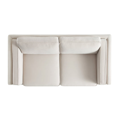 Canapé 2 places en velours champagne Dipley