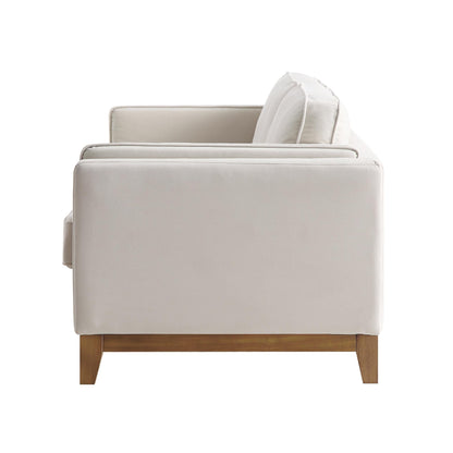 Canapé 2 places en velours champagne Dipley