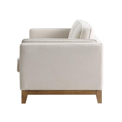 Canapé Dipley en velours champagne, 3 places