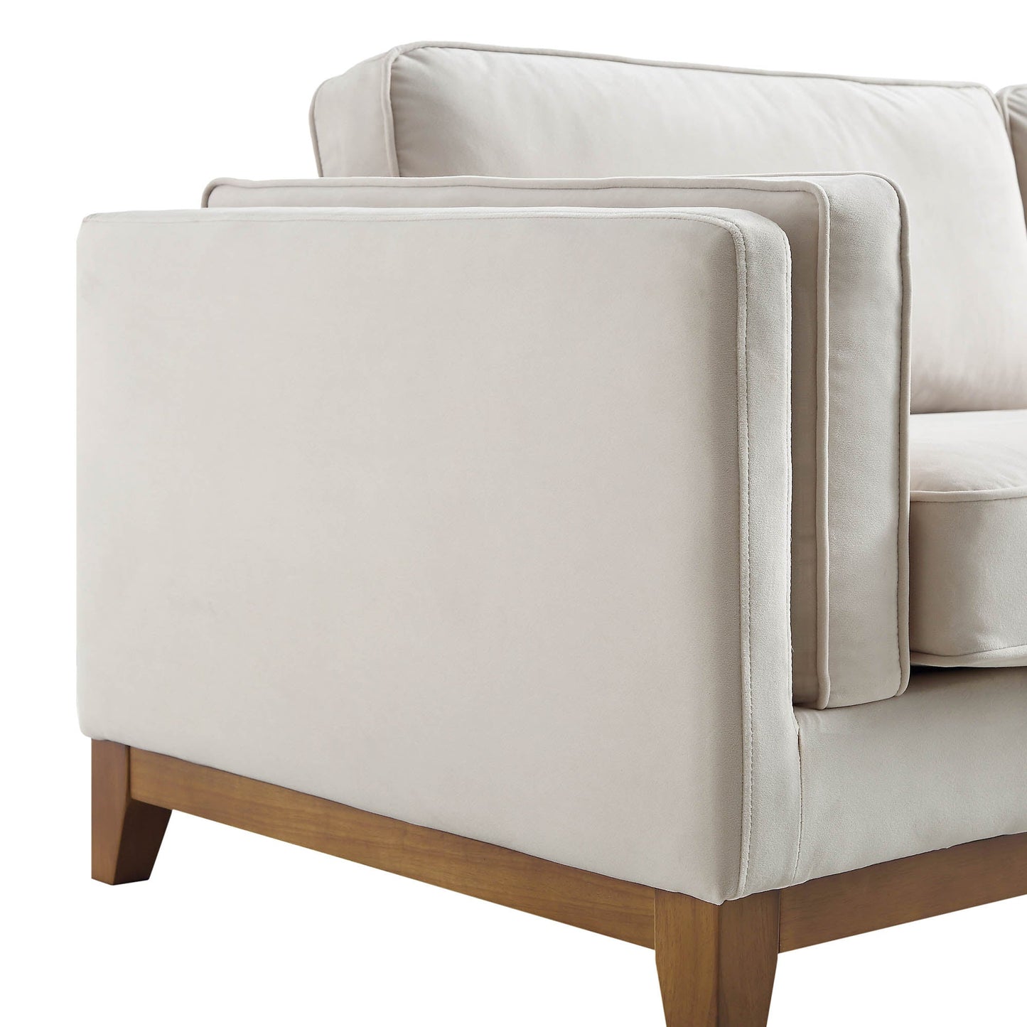 Canapé Dipley en velours champagne, 3 places