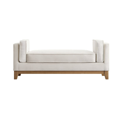 Banc rembourré en velours champagne Dipley