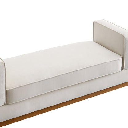 Banc rembourré en velours champagne Dipley