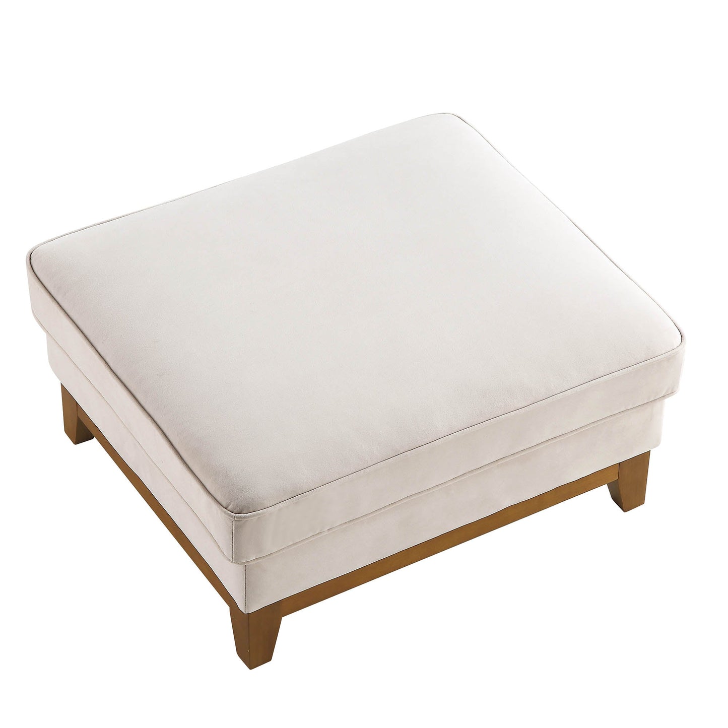 Repose-pieds de rangement en velours champagne Dipley