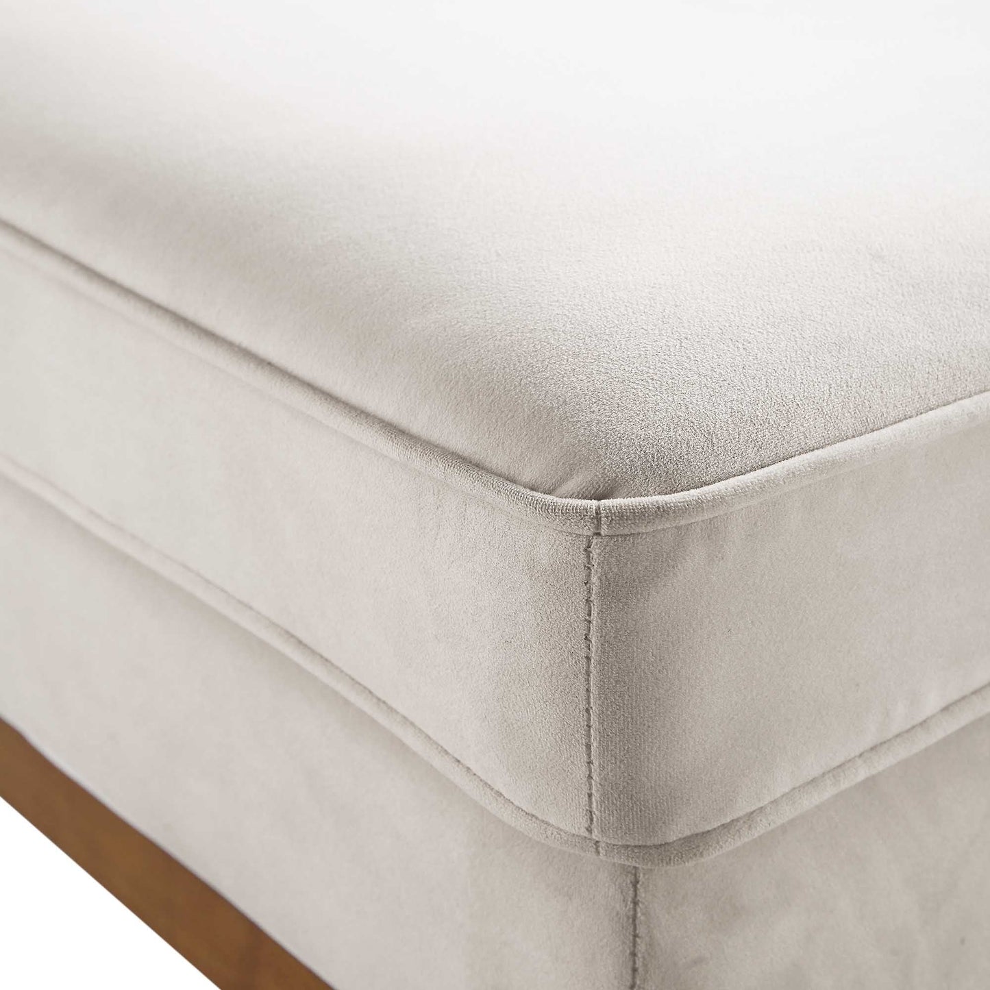 Repose-pieds de rangement en velours champagne Dipley