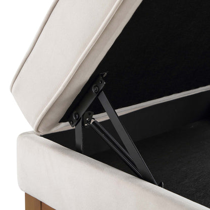 Repose-pieds de rangement en velours champagne Dipley