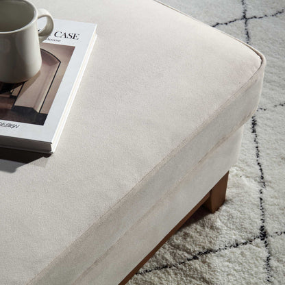 Repose-pieds de rangement en velours champagne Dipley