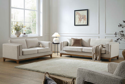 Canapé 2 places en velours champagne Dipley