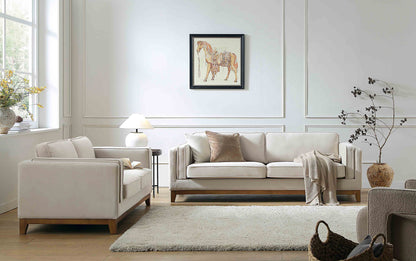 Canapé Dipley en velours champagne, 3 places