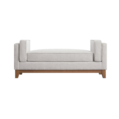 Banc rembourré en tissu tissé Dipley Oatmeal