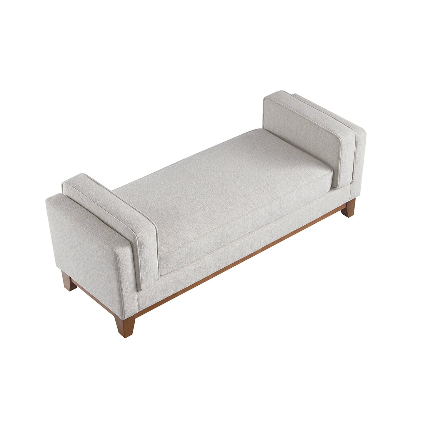 Banc rembourré en tissu tissé Dipley Oatmeal