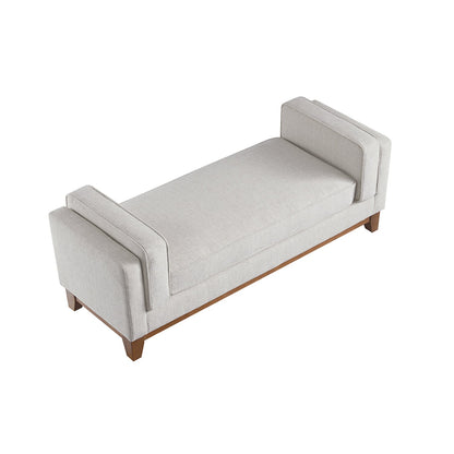 Banc rembourré en tissu tissé Dipley Oatmeal