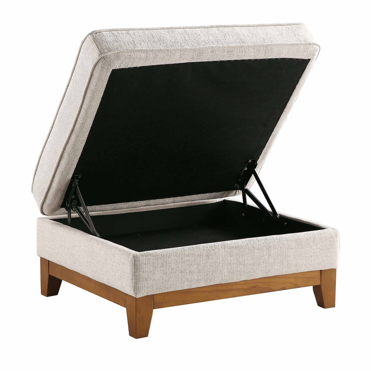 Repose-pieds de rangement en tissu Dipley Oatmeal
