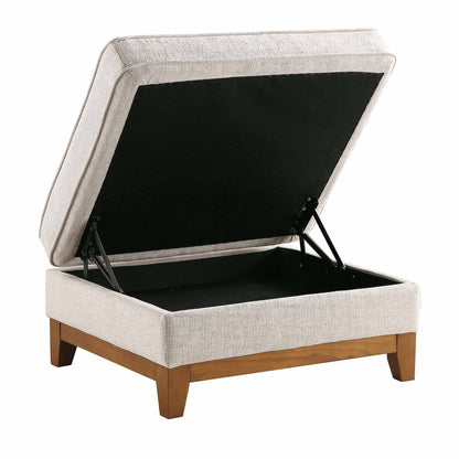 Repose-pieds de rangement en tissu Dipley Oatmeal