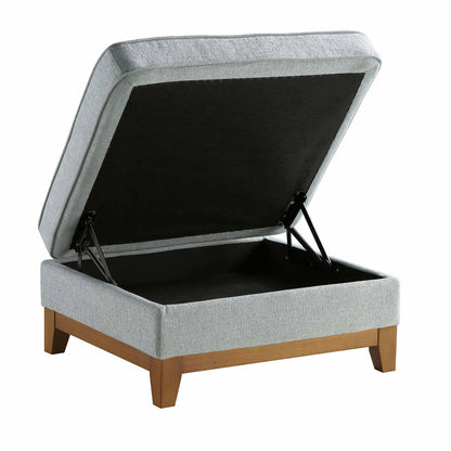 Repose-pieds de rangement en tissu tissé Dipley Sage