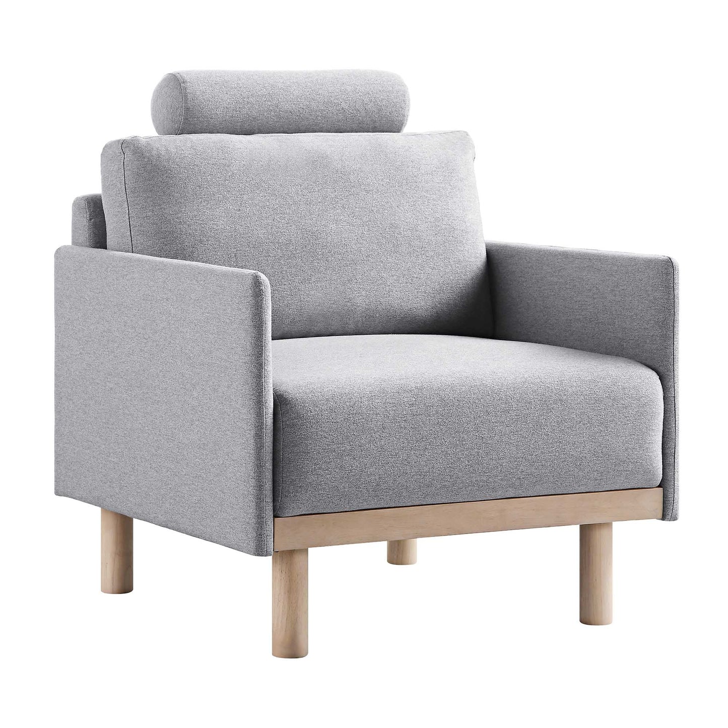 Fauteuil en tissu gris chiné Timber