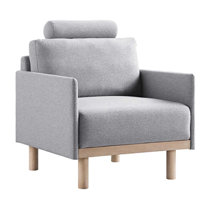 Fauteuil en tissu gris chiné Timber