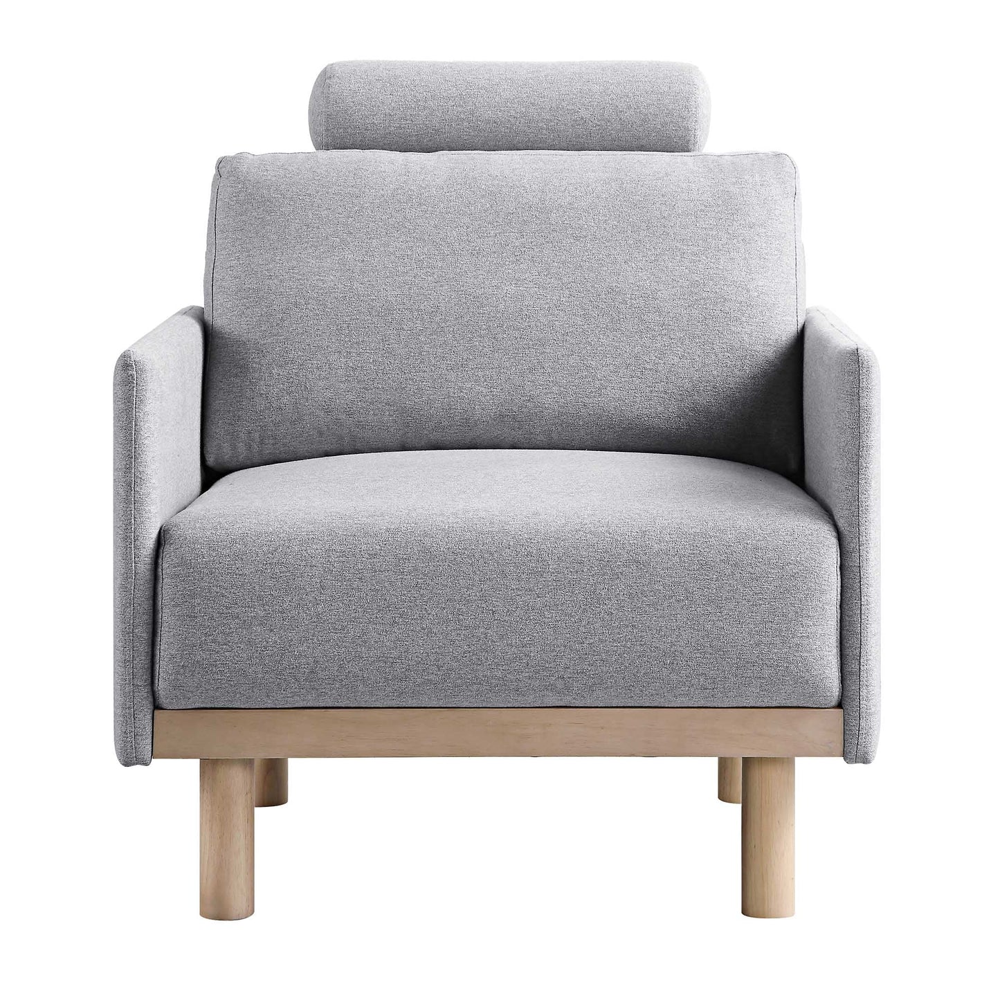 Fauteuil en tissu gris chiné Timber