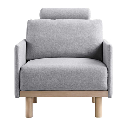 Fauteuil en tissu gris chiné Timber