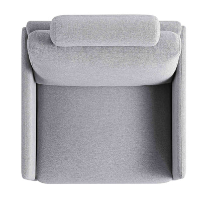 Fauteuil en tissu gris chiné Timber