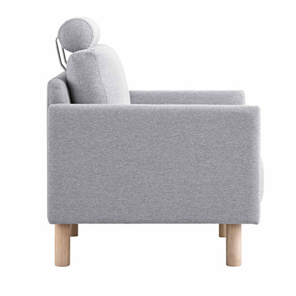 Fauteuil en tissu gris chiné Timber