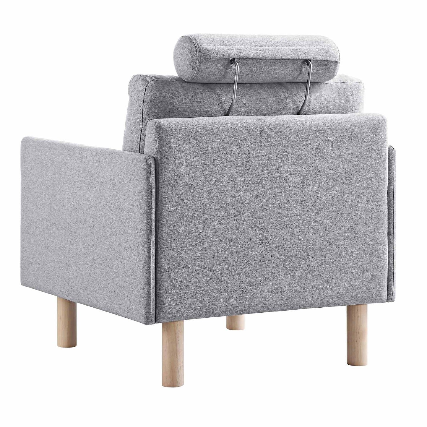 Fauteuil en tissu gris chiné Timber