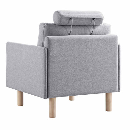 Fauteuil en tissu gris chiné Timber