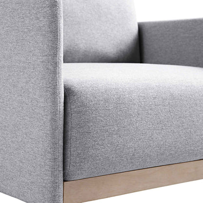 Fauteuil en tissu gris chiné Timber