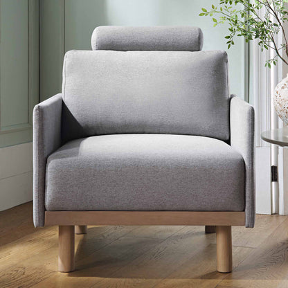 Fauteuil en tissu gris chiné Timber