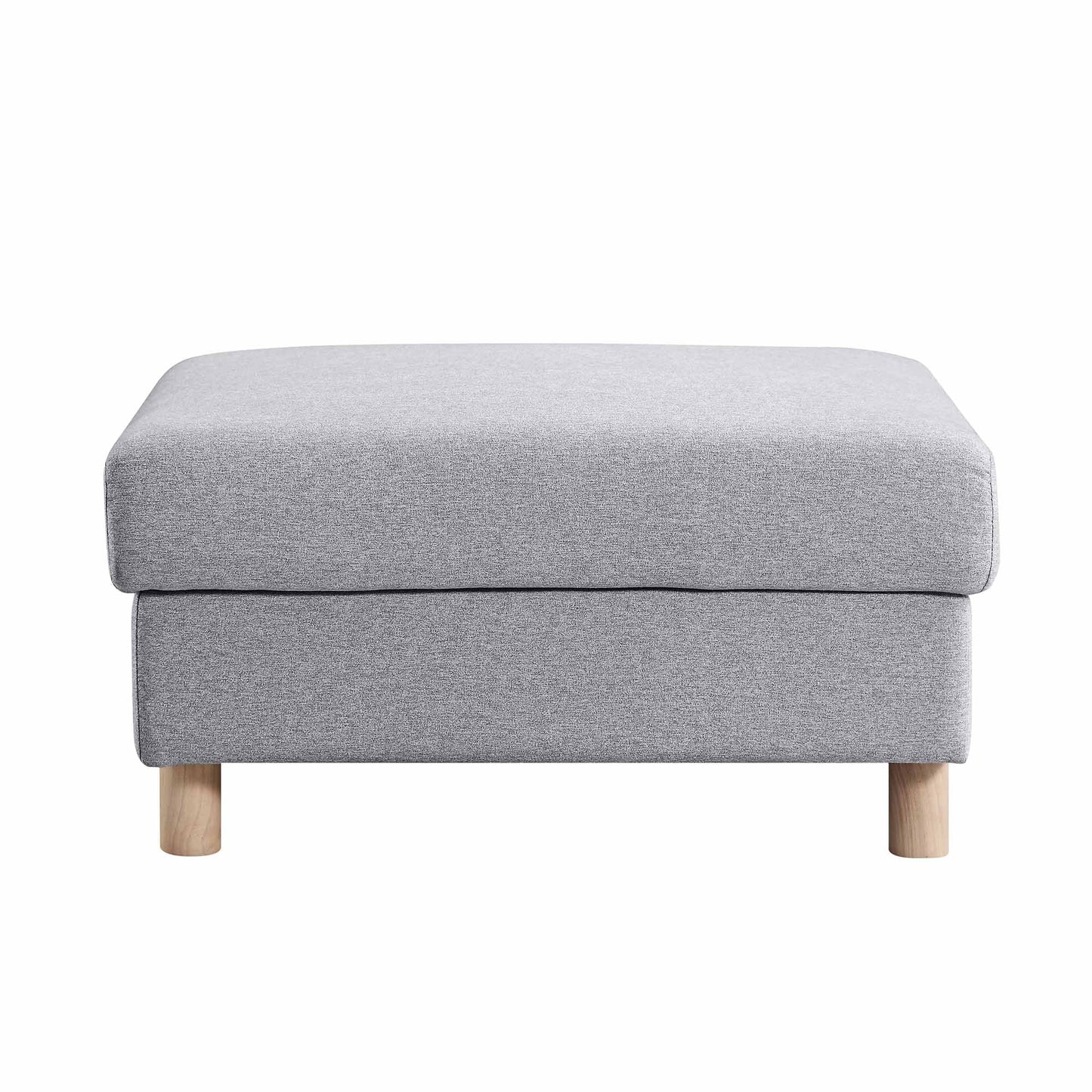 Pouf de rangement en tissu gris chiné Timber