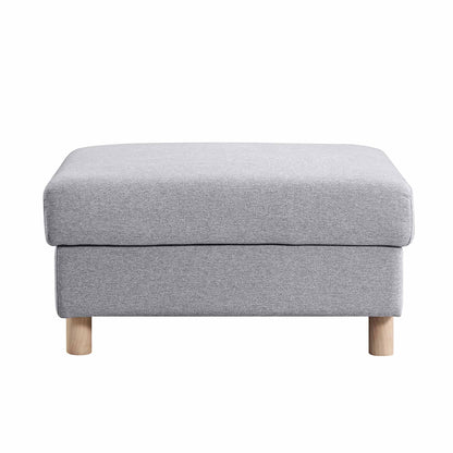 Pouf de rangement en tissu gris chiné Timber