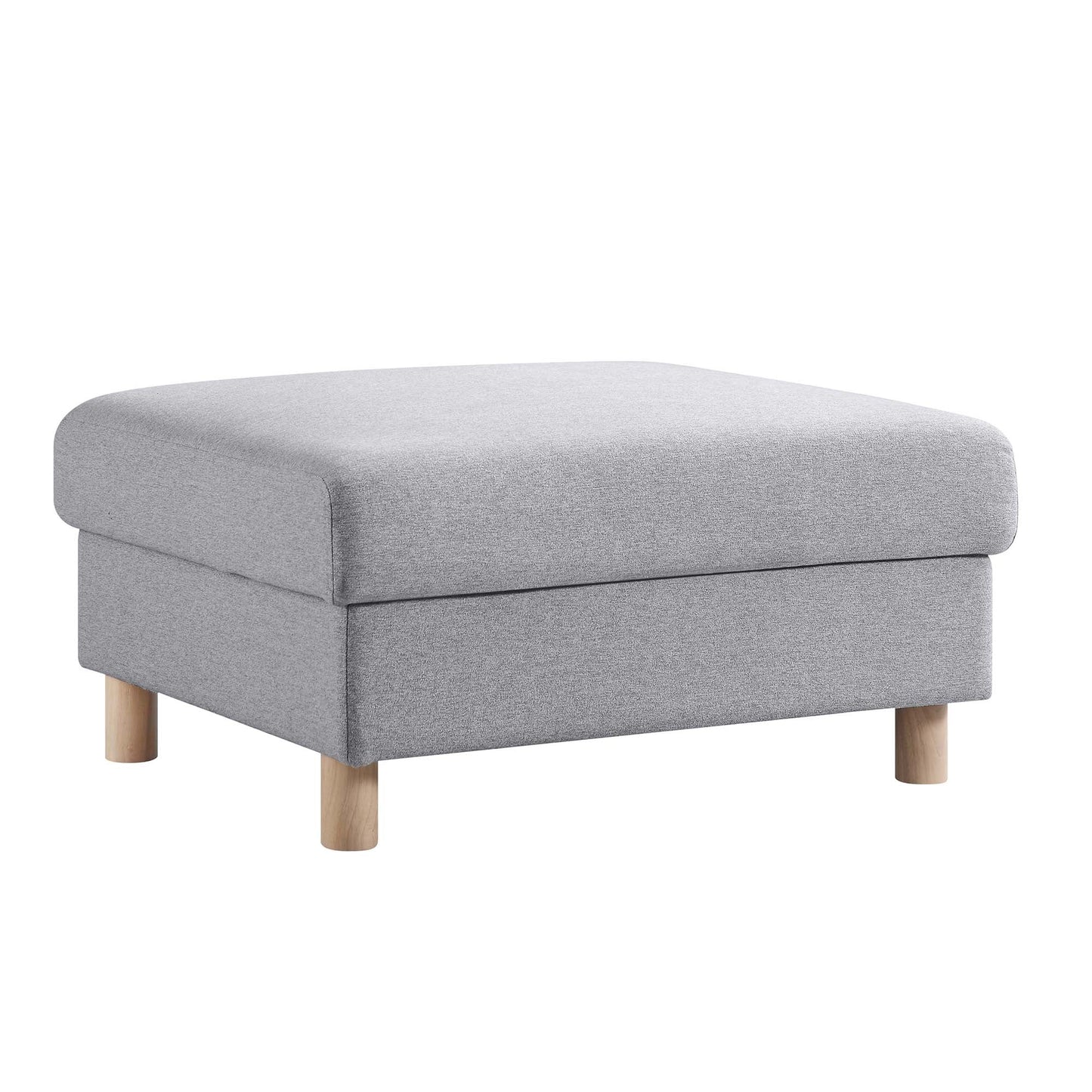 Pouf de rangement en tissu gris chiné Timber